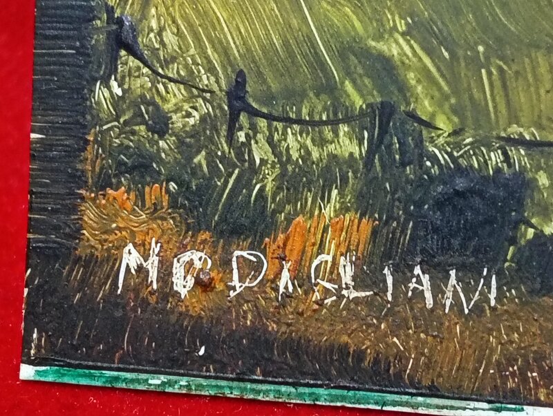 Tablou, miniatura rara pictata manual, semnata  MC Dagliani