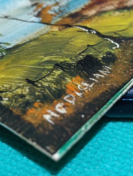 Tablou, miniatura rara pictata manual, semnata  MC Dagliani