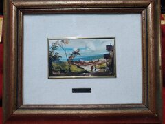 Tablou, miniatura rara pictata manual, semnata  MC Dagliani